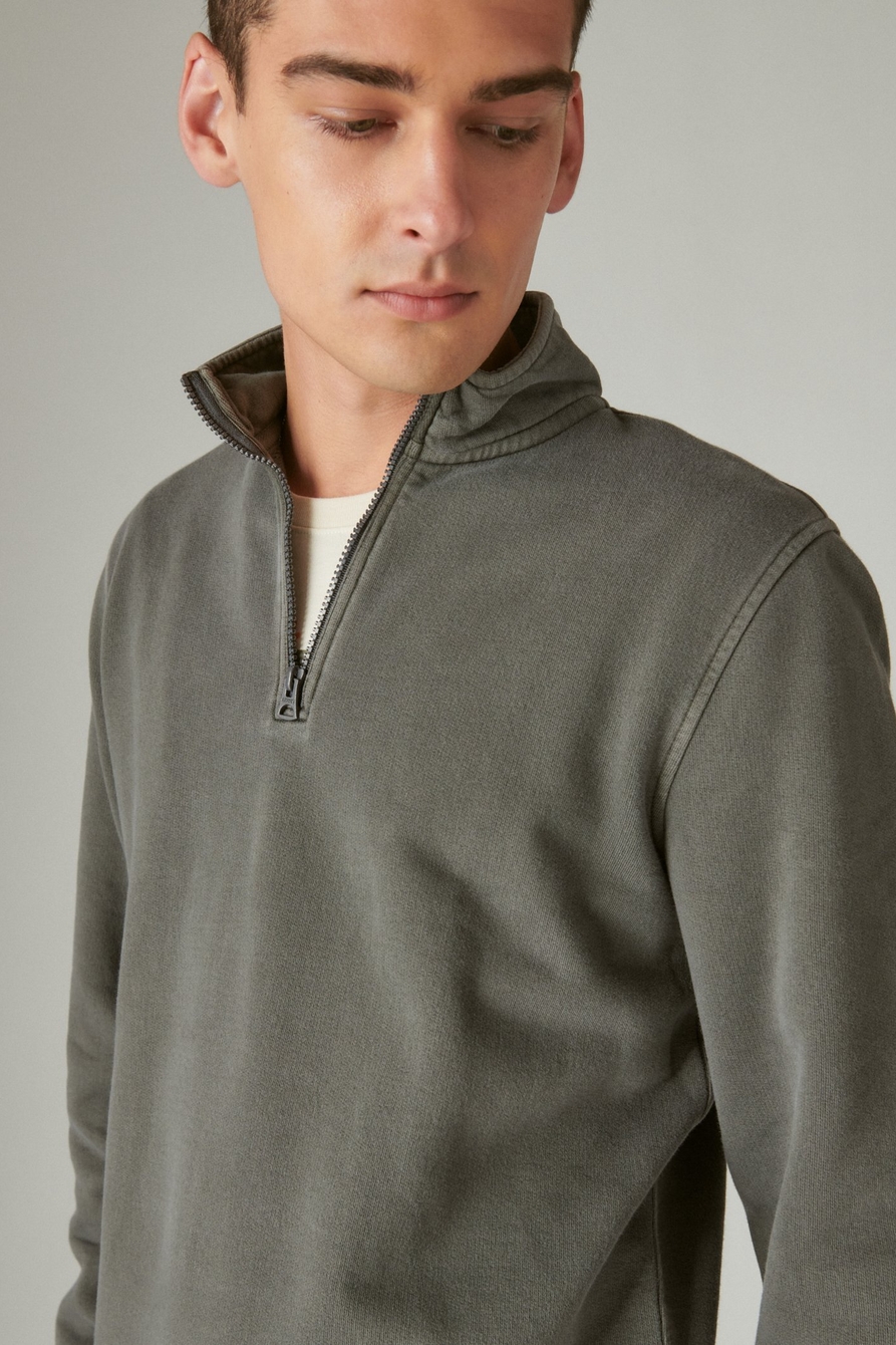 cloud soft fleece half zip mock neck